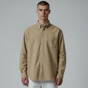 Artful Dodger Olive Green The Bronson Oxford Long Sleeve Button Down - M